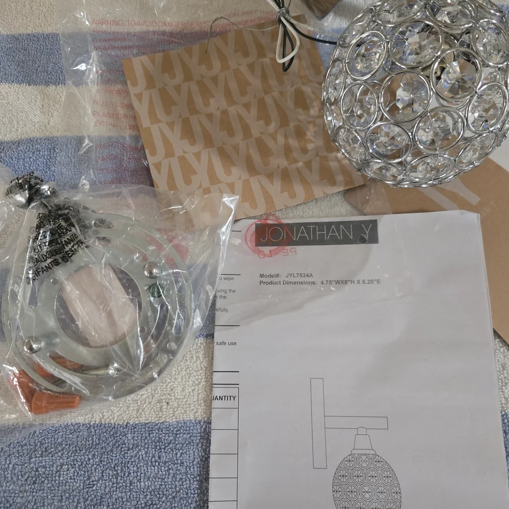 Jonathan Y - Crystal Wall Sconce
